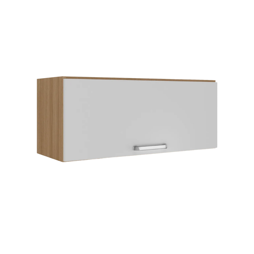 imagem de Armário Aéreo 80cm com 1 Porta Basculante Paris Multimóveis MP2187 Rustic/Branco
